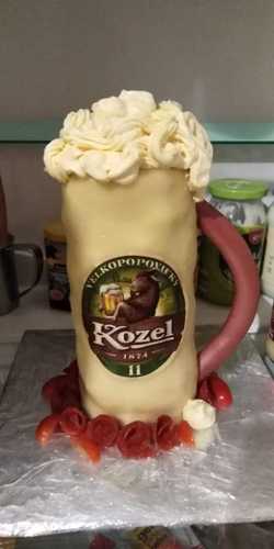 Slaný dort půllitr kozel